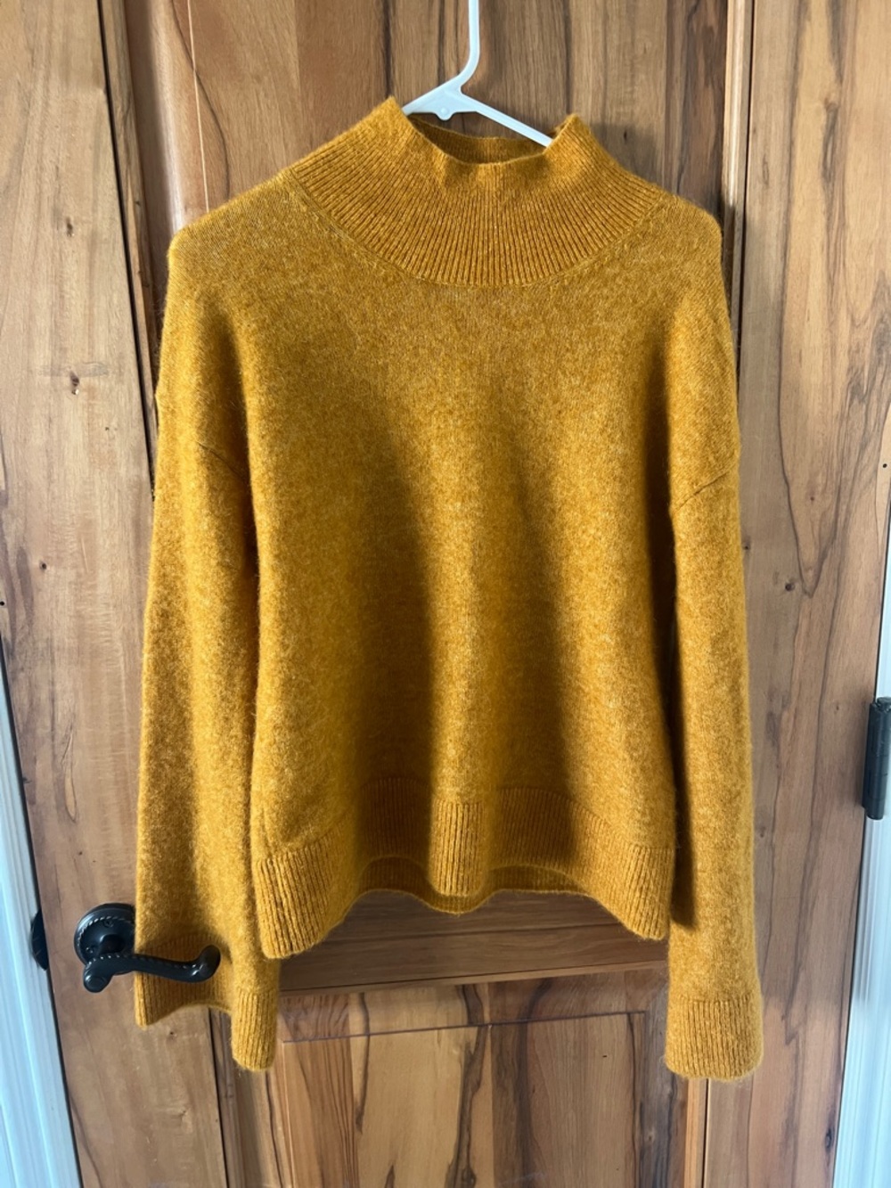 Cozy Mock Neck Women’s Sweater - Mustard